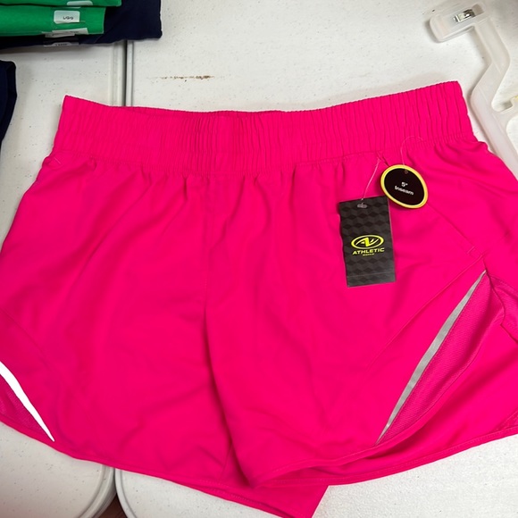 New Pink athletic running shorts. - Picture 2 of 4